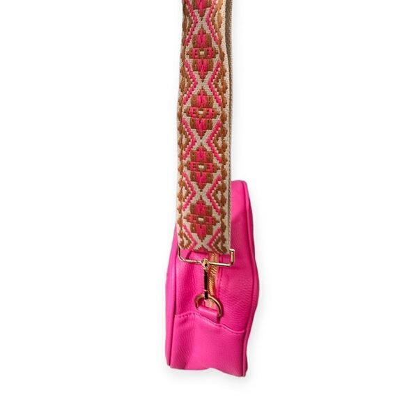 "The Sunday Bruncher" Hot Pink Cosmopolitan Camera Style Adjustable Strap Bag - Picture 12 of 16
